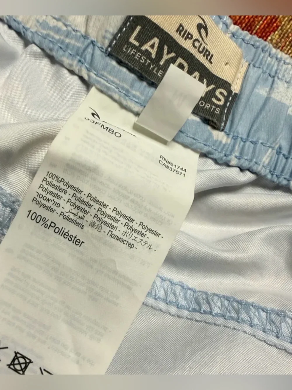 Rip Curl Laydays Blue Tropical Surf Lifestyle Board Shorts NWT SZ M WAIST 32-36”